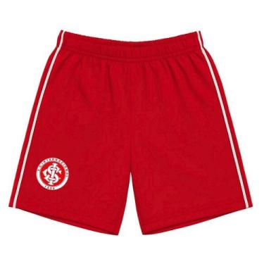 Imagem de Shorts Internacional Infantil Juvenil Vermelho Oficial, Tam 14