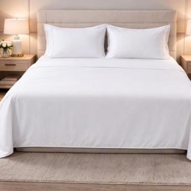 Imagem de Jogo De Cama Queen 4 Peças Ponto Palito Percal 100 algodão 400 Fios - 