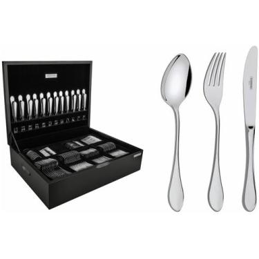 Imagem de Faqueiro Tramontina Inox 130 Peças Italy com Estojo, Inox, 130 Peças