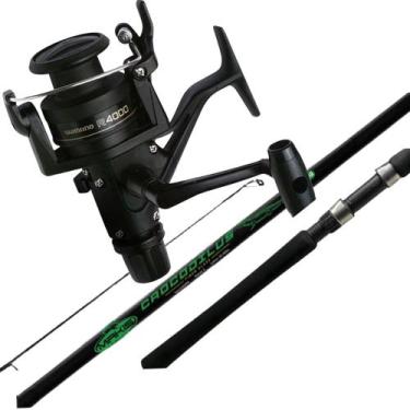 Imagem de Molinete Shimano Ix 4000 Vara de Fibra de Vidro Maciça 1,80mt 40lb, Pr
