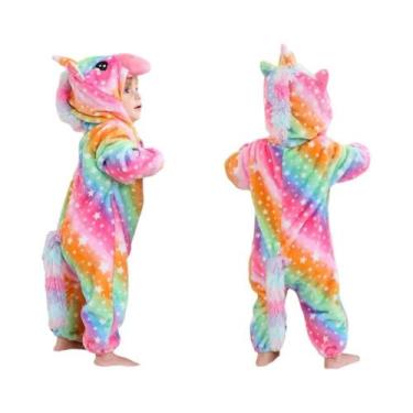 Imagem de Macacão Unissex De Bebê Com Capuz De Flanela, Fantasia De Animal Para 