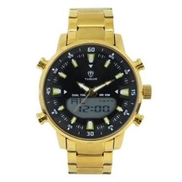 Imagem de Relógio Masculino Tuguir AnaDigi TG1815 Dourado e Preto-Masculino