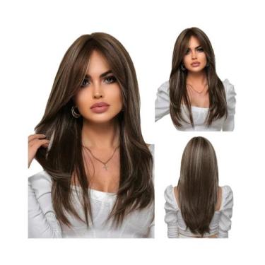 Imagem de Peruca Sintética Longa E Lisa Loira De Alta Densidade Para Mulheres, U