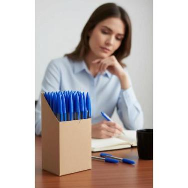 Imagem de Caneta Esferográfica Azul Ponta Média Caixa 50 Unid. - Congratulations