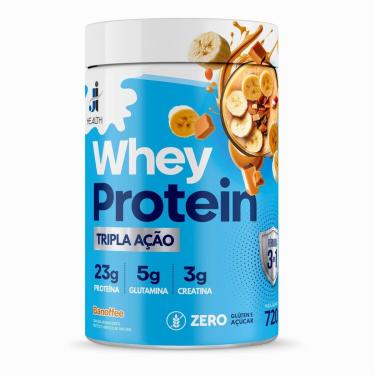 Imagem de Whey Protein com Creatina e Glutamina 720g Health Whey Tripla Ação-Unissex