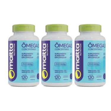 Imagem de Kit 3 Ômega 3 EPA-DHA 1000mg 3x120 cápsulas Maltta-Unissex