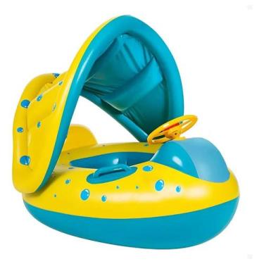 Imagem de Boia Bote Bebê Infantil Inflável Piscina Com Cobertura De Pr - Congrat