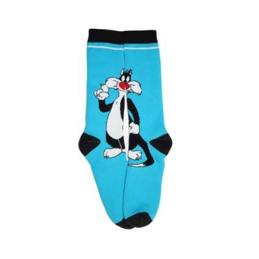 Imagem de Meia Divertida Frajola Cano Longo Azul Masculina Grande - gac variedad