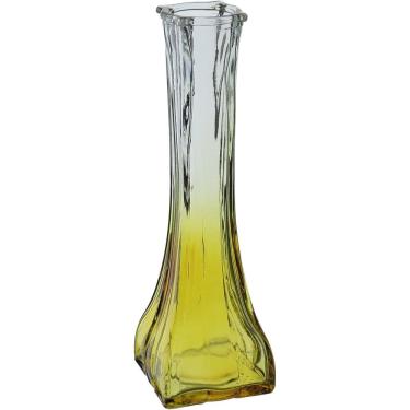 Imagem de VASO DECORATIVO ENFEITE PLANTA FLOREIRO VIDRO 20x6x6cm AMARELO