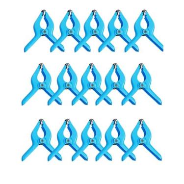 Imagem de Grampo Multiuso com Mola 75mm Azul Resistente Prático Ideal para Fixaç