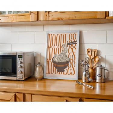 Imagem de Quadro Decorativo Noodles Retangular 30X40 em Vinil com Vidro Moldura Caixa Branca para...