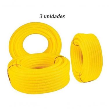 Imagem de Conduíte Corrugado 3-4 150M para Passagem de Fiação Elétrica Flexível Amarelo Higipack