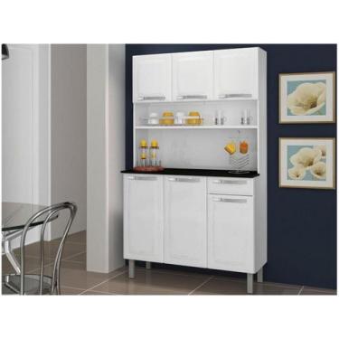 Imagem de Kit Cozinha Itatiaia Rose com - Tampo 6 Portas 1 Gaveta Aço, Branco