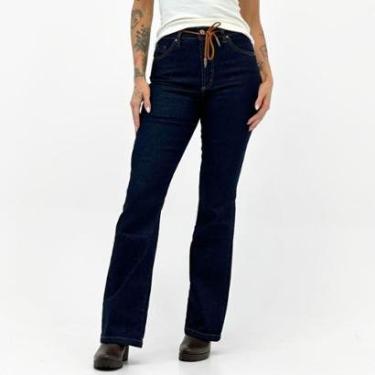 Imagem de Calça Young Style Jeans Boot Cut com Cordão Feminina-Feminino