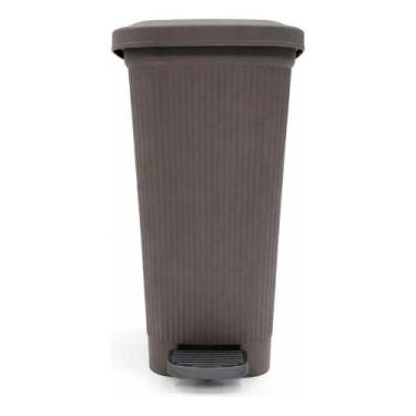 Imagem de Lixeira Slim c/ Pedal 20L Cinza Escuro 1315 - Usual Plastic