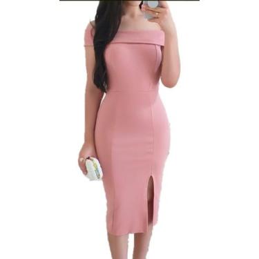 Imagem de Vestido Festa Midi Tubinho Ombro A Ombro Madrinha Social - MEM store 