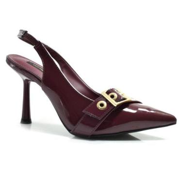 Imagem de Scarpin Slingback Feminino Via Marte 037-010-02, Bordô, 38