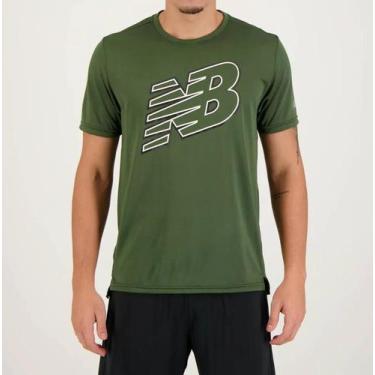 Imagem de Camiseta New Balance Accelerate Print - masculino - verde+branco, Vrd 