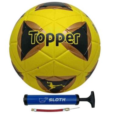 Imagem de Bola de futevôlei topper oficial altinha + Bomba de ar, Amarelo