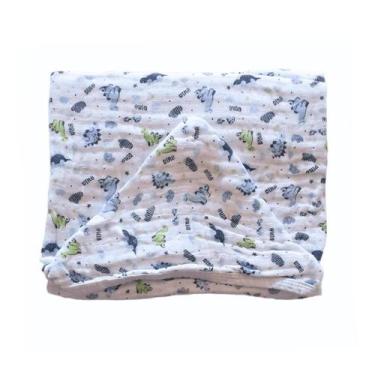 Imagem de Toalha Banho Bebê Soft Fralda c/ Capuz 85cm x85cm -Baby Gijo, Dino