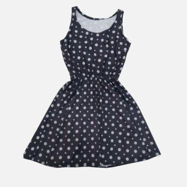 Imagem de Vestido de bolinha cinza rodado godê LU1556 BRC - Belos Persona, M