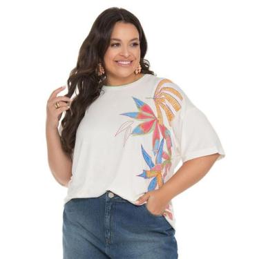 Imagem de Blusa Feminina Plus Size Florida Secret Glam Bege