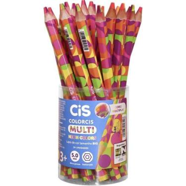 Imagem de Lapis de COR Jumbo CIS Multicolor GRAF 4COR Neon POTE-24 - Sertic