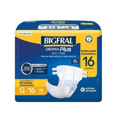 Imagem de Fralda Geriátrica Bigfral DermaPlus Noturna Unissex Incontinência Seve
