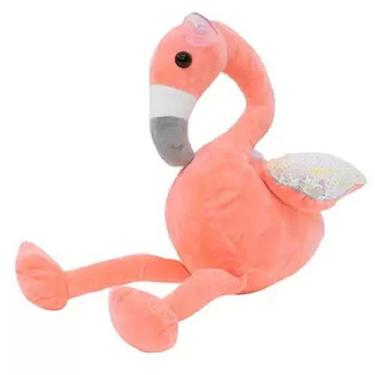 Imagem de Pelúcia: Flamingo Rosa Com Asas De Lantejoulas 28cm - MINISO