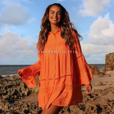 Imagem de Saída De Praia Chemise Ágatha Com Renda Camisão Luxo Verão Resort - Ma