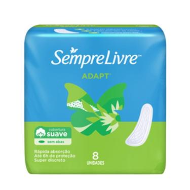 Imagem de Absorvente Externo Sempre Livre Adapt Sem Abas Suave 8 Unidades