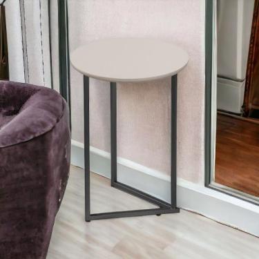 Imagem de Mesa de Canto Industrial Jade Tampo MDF Base Ferro Decoração Sala - DT