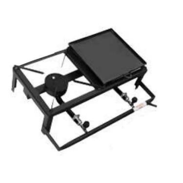 Imagem de Fogao industrial metal brey 2 bocas caminhoneiro 1/2 chapa completo