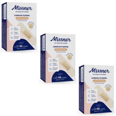 Imagem de Curativo (Tipo Band Aid) Flexível Bege Caixa C/ 40 Unidades Missner - 