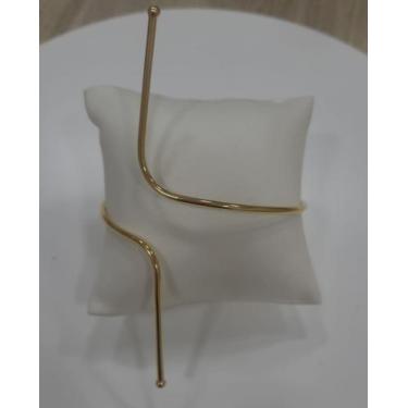 Imagem de Bracelete  "Curvas" c/ponto. Banhado a ouro. - Petitpoa semijoias. 