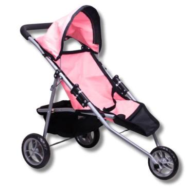 Imagem de Carrinho de Boneca Com 3 Rodas Premium Rosa - Castela