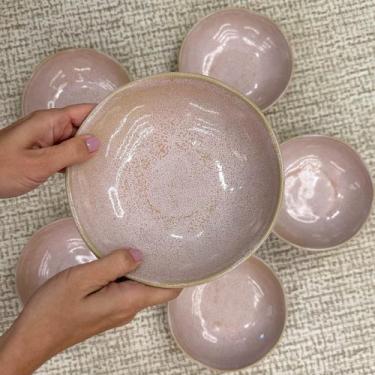 Imagem de Conjunto 6 Cumbucas Orgânico Rustic Litchi17,5x5,5cm 520ml - Porto Bra