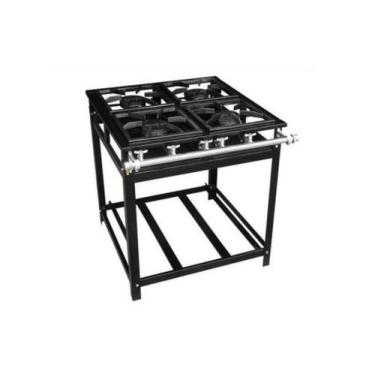Imagem de Fogão Industrial 4 Bocas 30x30 QS Economy Alta Pressão Cristal Aço