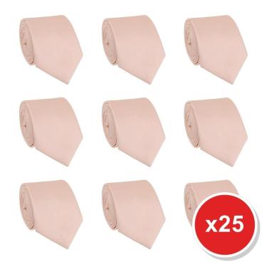 Imagem de Kit 25 Gravatas Masculina Social Slim Premium Tons de Rosa Lisa Elegante Padrinhos Formatura Trabalho