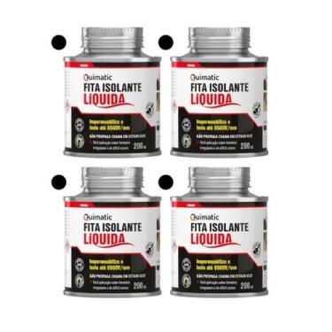 Imagem de Kit 4 fita isolante líquida quimatic 200ml preta bd1 tapmatic