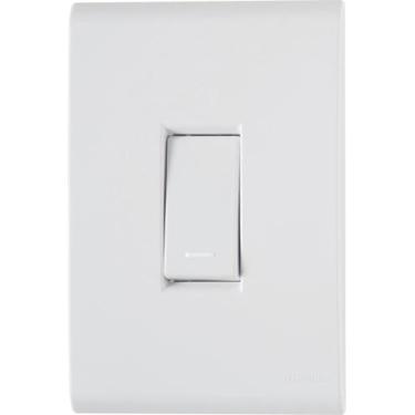 Imagem de Conjunto 4x2 com 1 Interruptor Simples Tramontina Liz 10 A 250 V Branc