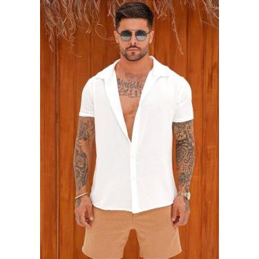 Imagem de Calça Masculina Alfaiataria Ajuste Lateral - Dennis Beumont, Branco, P