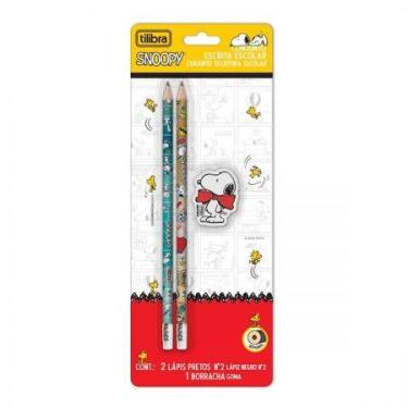 Imagem de Lápis preto Snoopy com 2 lápis 1 borracha 402729 - Tilibra
