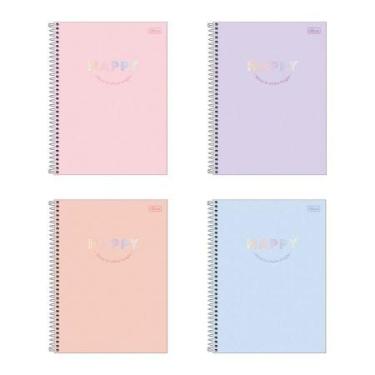 Imagem de Caderno espiral capa dura universitário 1x1 80 folhas Happy - Tilibra
