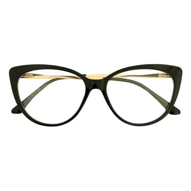 Imagem de Armação Óculos de Grau Feminina Gatinho Isabella Preta-Feminino