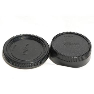 Imagem de FS Fahm Tampa traseira da lente e tampa do corpo da câmera para Nikon DSLR e SLR D80 D90 D3000 D5000 D7000