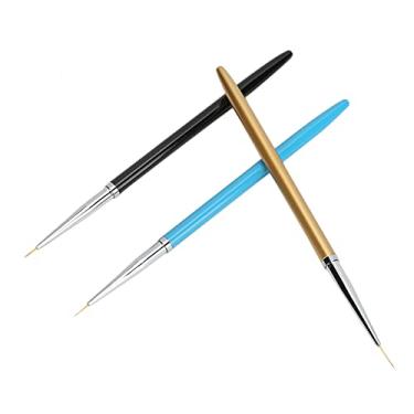 Imagem de Forro de unhas, escova de forro de arte de unha portátil compacta 3 peças simples para competição profissional para salão de beleza para casa