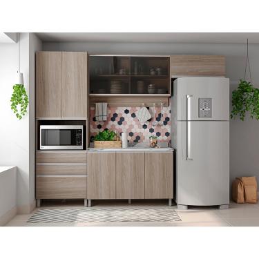 Imagem de Cozinha Completa Bartira Amazonita com 8 Portas, 6 Prateleiras e 3 Gavetas - 271cm de largura