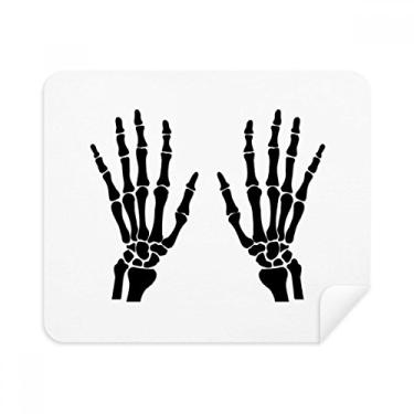 Imagem de Pano de limpeza Skeleton Bone mão humana preto padrão limpador de tela 2 peças tecido de camurça