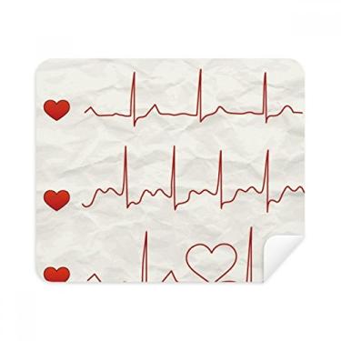 Imagem de Pano de limpeza com design de coração de eletrocardiograma, 2 peças, tecido de camurça